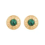 Vintage Square Green Stone Stud Earrings for Women | Natural Turquoise-Inspired Jewelry - Image 10