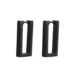 Geometric Rectangle & Square Huggie Hoop Earrings | Minimalist Stainless Steel Jewelry - Image 6