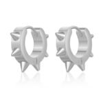 Edgy Spiked Huggie Hoop Earrings | 18K Gold-Plated Stainless Steel Jewelry - Image 3