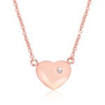 Minimalist Hollow Gourd Diamond Pendant Necklace | 18K Rose Gold-Plated Stainless Steel