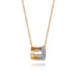 Minimalist Hollow Gourd Diamond Pendant Necklace | 18K Rose Gold-Plated Stainless Steel - Image 20