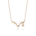 Minimalist Hollow Gourd Diamond Pendant Necklace | 18K Rose Gold-Plated Stainless Steel - Image 6