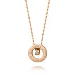 Minimalist Hollow Gourd Diamond Pendant Necklace | 18K Rose Gold-Plated Stainless Steel - Image 8