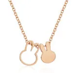 Minimalist Hollow Gourd Diamond Pendant Necklace | 18K Rose Gold-Plated Stainless Steel - Image 10