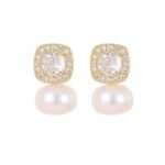 French Style Faux Pearl Stud Earrings for Women | Elegant Copper Jewelry - Image 5