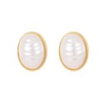French Style Faux Pearl Stud Earrings for Women | Elegant Copper Jewelry - Image 4