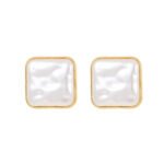 French Style Faux Pearl Stud Earrings for Women | Elegant Copper Jewelry - Image 2