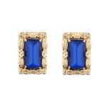 Vintage Natural Stone Stud Earrings for Women | Luxury Copper Jewelry - Image 4