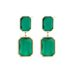 Vintage Emerald Gemstone Earrings for Women | Luxury Titanium Steel Jewelry - Image 2