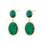 Vintage Emerald Gemstone Earrings for Women | Luxury Titanium Steel Jewelry - Image 3