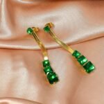 Vintage Emerald Gemstone Earrings for Women | Luxury Titanium Steel Jewelry - Image 4