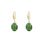 Luxury Malachite Earrings | Minimalist Gold Stainless Steel Jewelry - Image 4