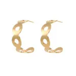 Minimalist Flat Wide Hoop Earrings for Women | Premium Stainless Steel Jewelry - Image 3