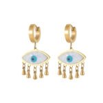 Evil Eye Tassel Drop Earrings for Women | Premium Stainless Steel Jewelry - Image 5