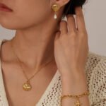 Ocean Collection Seashell Starfish Pearl Jewelry Set | 18K Gold-Plated Stainless Steel Beach Jewelry for Women - Image 2