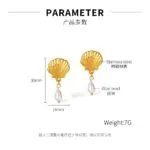 Ocean Collection Seashell Starfish Pearl Jewelry Set | 18K Gold-Plated Stainless Steel Beach Jewelry for Women - Image 4