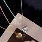 Dainty Mini Heart Pendant Necklace | Two-Tone Stainless Steel Jewelry Set