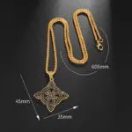 Vintage Celtic Knot Slavic Pendant Necklace | Stainless Steel Ethnic Tribal Jewelry - Image 3
