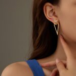 Layered Triangle Crystal Drop Earrings | Bold Statement Jewelry - Image 3
