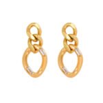 Trendy Geometric Oval Hoop Earrings | Gold-Tone Stainless Steel Design - Image 2