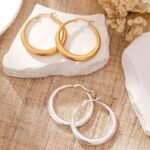 Chunky Gold & Silver Hoop Earrings | Minimalist Stainless Steel Jewelry