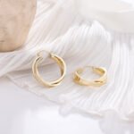 Double Layer Gold Hoop Earrings | Minimalist Stainless Steel Jewelry