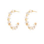 Crystal C-Hoop Earrings for Women | Minimalist Stainless Steel Commute Jewelry - Image 2