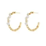 Crystal C-Hoop Earrings for Women | Minimalist Stainless Steel Commute Jewelry - Image 3