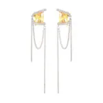 Crystal C-Hoop Earrings for Women | Minimalist Stainless Steel Commute Jewelry - Image 2