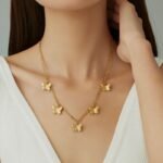 18K Gold-Plated Butterfly Charm Choker | Tarnish-Resistant Titanium Steel Jewelry - Image 2