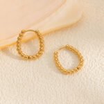 Modern Gold Beaded Huggie Earrings for Women
