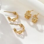 Geometric Cutout Metal Stud Earrings | Statement Stainless Steel Jewelry