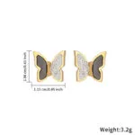 Elegant Butterfly CZ Stud Earrings | Women’s Luxury Daily Earwear - Image 4