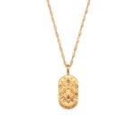 12 Zodiac Constellation CZ Dog Tag Necklace | 18K Gold-Plated Stainless Steel Jewelry - Image 12