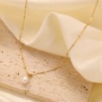 Dainty Satellite Chain Baroque Pearl Pendant Necklace | 18K Gold-Plated Stainless Steel Jewelry