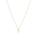 Dainty Satellite Chain Baroque Pearl Pendant Necklace | 18K Gold-Plated Stainless Steel Jewelry - Image 3