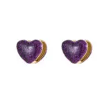 Heart Glitter Epoxy Clip On Earrings for Women | Luxury Stainless Steel Jewelry - Image 3