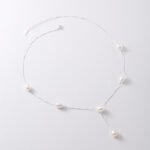 S925 Sterling Silver Natural Freshwater Pearl Lariat Necklace | Dainty Bridal Jewelry - Image 3