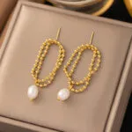 Dainty OT Clasp Baroque Pearl Pendant Necklace | 18K Gold-Plated Stainless Steel Jewelry - Image 3