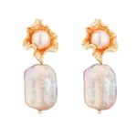 Baroque Freshwater Pearl Drop Earrings for Women | Luxury Gold-Plated Copper Jewelry - Image 2