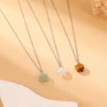 Natural Stone Star Pendant Necklace | Stainless Steel Dainty Jewelry