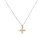 Rose Gold Two-Tone Clover & Heart Pendant Necklace | Tarnish-Resistant Stainless Steel Jewelry - Image 4