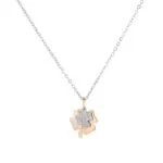 Rose Gold Two-Tone Clover & Heart Pendant Necklace | Tarnish-Resistant Stainless Steel Jewelry - Image 3