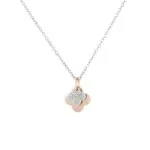 Rose Gold Two-Tone Clover & Heart Pendant Necklace | Tarnish-Resistant Stainless Steel Jewelry - Image 2