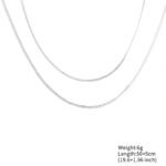 Minimalist Double Layer Herringbone & Box Chain Necklace | 18K Gold-Plated Stainless Steel Jewelry - Image 6