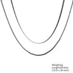 Minimalist Double Layer Herringbone & Box Chain Necklace | 18K Gold-Plated Stainless Steel Jewelry - Image 4