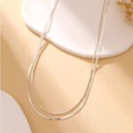 Minimalist Double Layer Herringbone & Box Chain Necklace | 18K Gold-Plated Stainless Steel Jewelry - Image 2