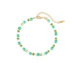 Colorful Square Natural Stone Beaded Necklace & Bracelet Set | Boho Summer Jewelry - Image 7