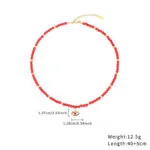 Natural Stone Evil Eye Beaded Choker Necklace | 18K Gold-Plated Stainless Steel Jewelry - Image 3