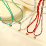 Natural Stone Evil Eye Beaded Choker Necklace | 18K Gold-Plated Stainless Steel Jewelry